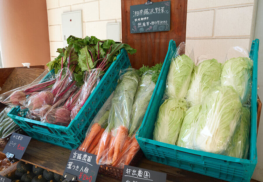 直売所で販売されている無農薬・無化学肥料の湘南藤沢野菜