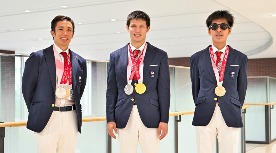 富田選手（写真左）、木村選手（写真真ん中）、米岡選手（写真右）