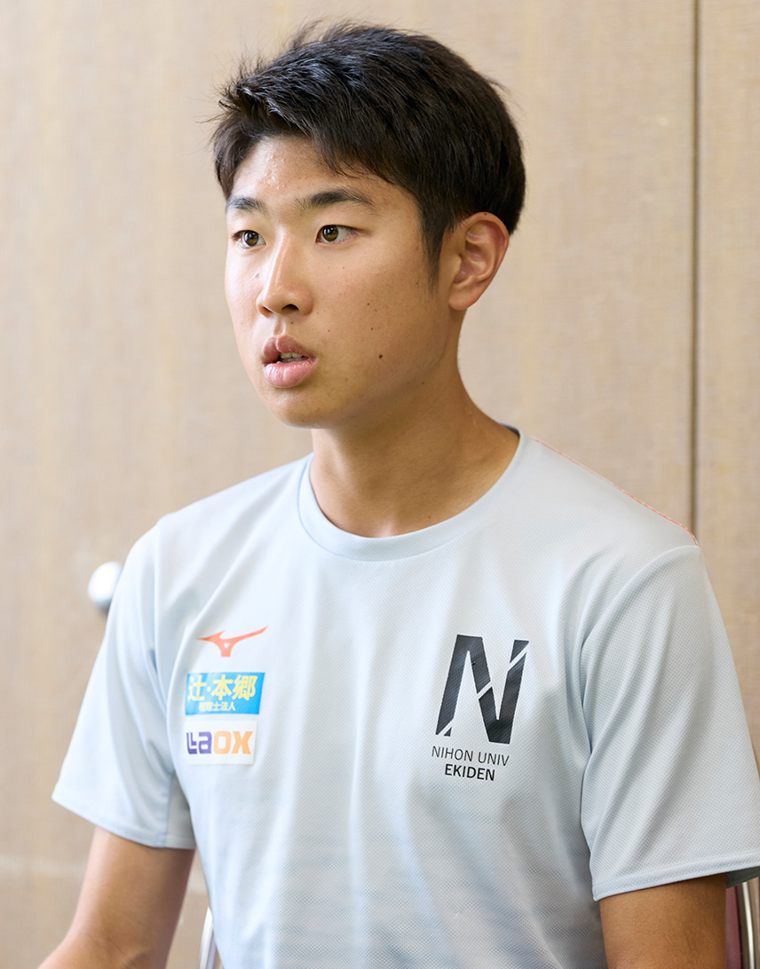 「ハーフで勝負していきたい」と話す猪股富祐貴選手 【日本大学】