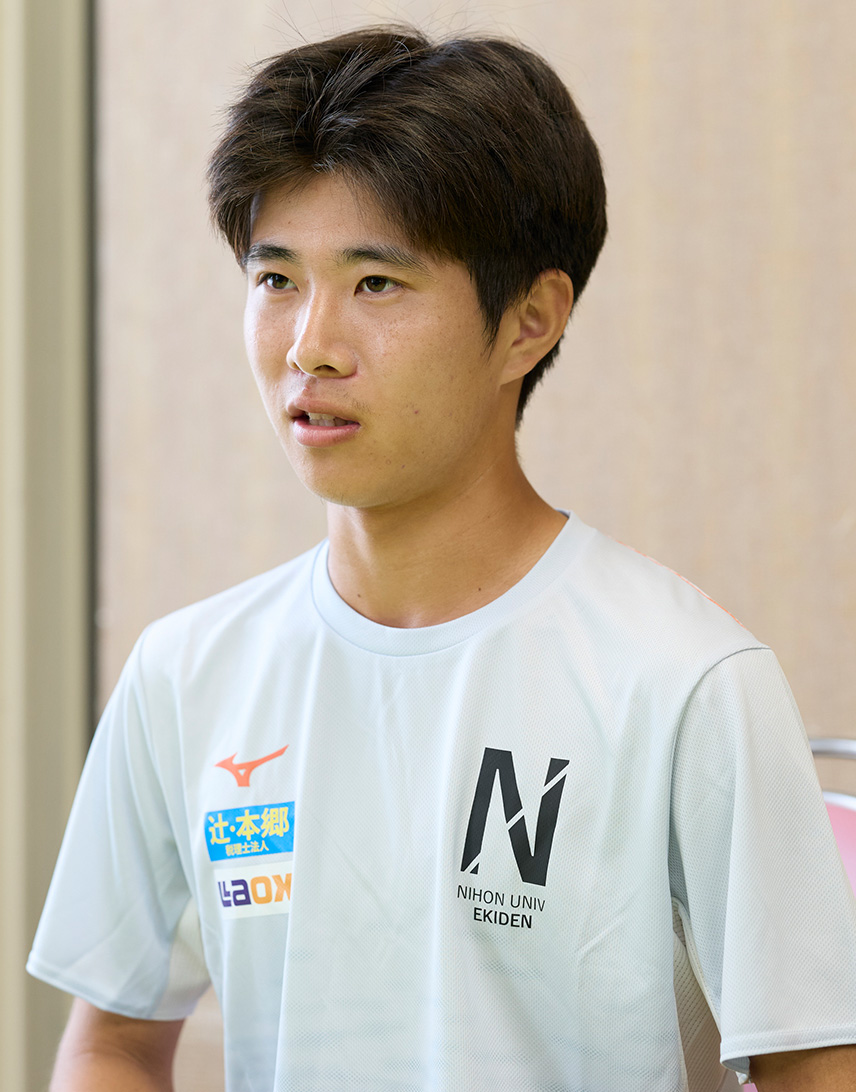 練習のハードさがBとはだいぶ違っていて、筋肉痛も出やすいように思えます」と話す安濃佑真選手 【日本大学】